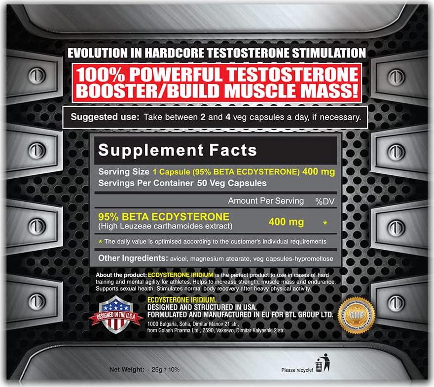 BTL Beta Ecdysterone 95%, Natural Anabolic Extract to Supports Health Testosterone Levels and Lean Muscle Mass Building, Increase Stamina, 50 Veg Capsules