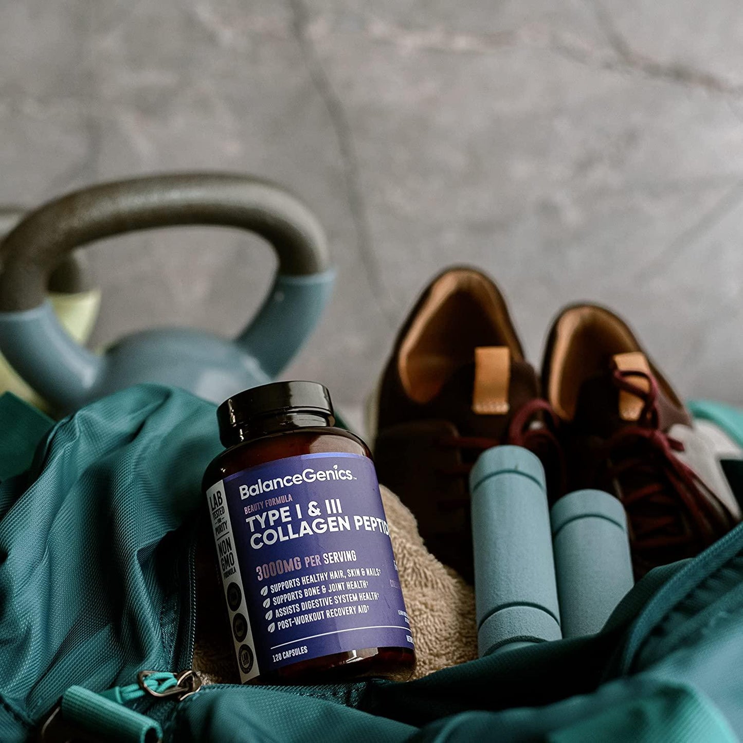 BalanceGenics Collagen Capsules | Convenient Capsule Form, Highly Absorbable Hydrolyzed Collagen Peptides, Type I and III, Grass-fed Bovine, Non-GMO, Soy-Free, Dairy-Free, Gluten-Free