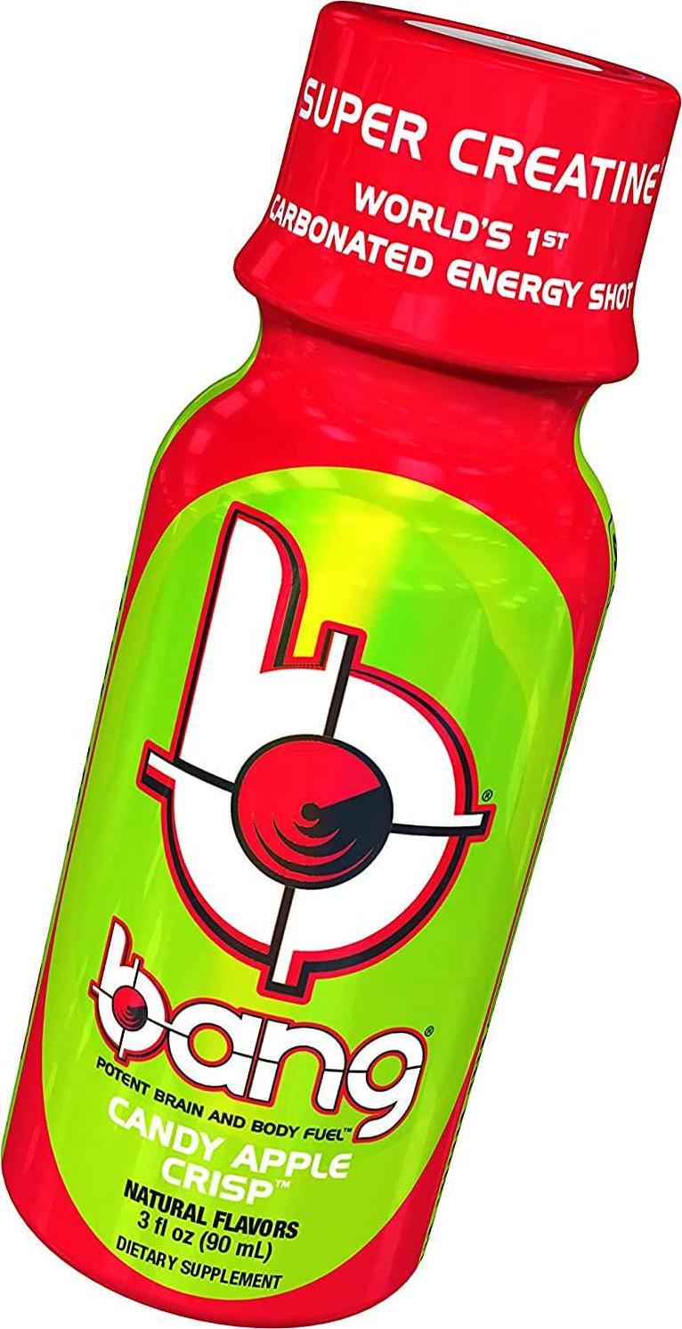 Bang Energy Shots, Candy Apple Crisp, World's 1st Carbonated Energy Shot with Super Creatine, 3 Fl Oz, (Pack of 24)