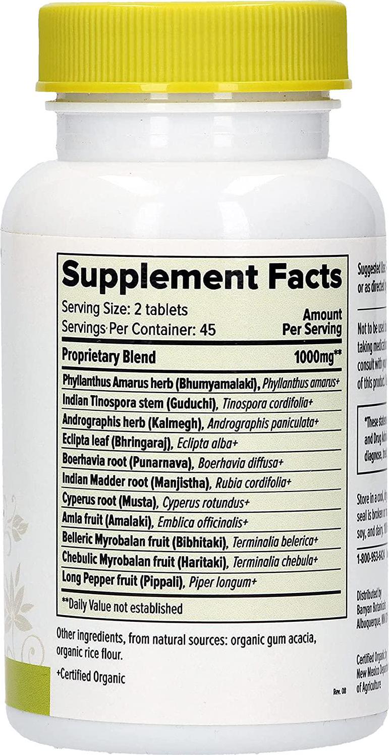 Banyan Botanicals Liver Formula - USDA Organic, 90 Tablets - Cleansing Bitter Herbs to Detoxify The Liver and Gallbladder*