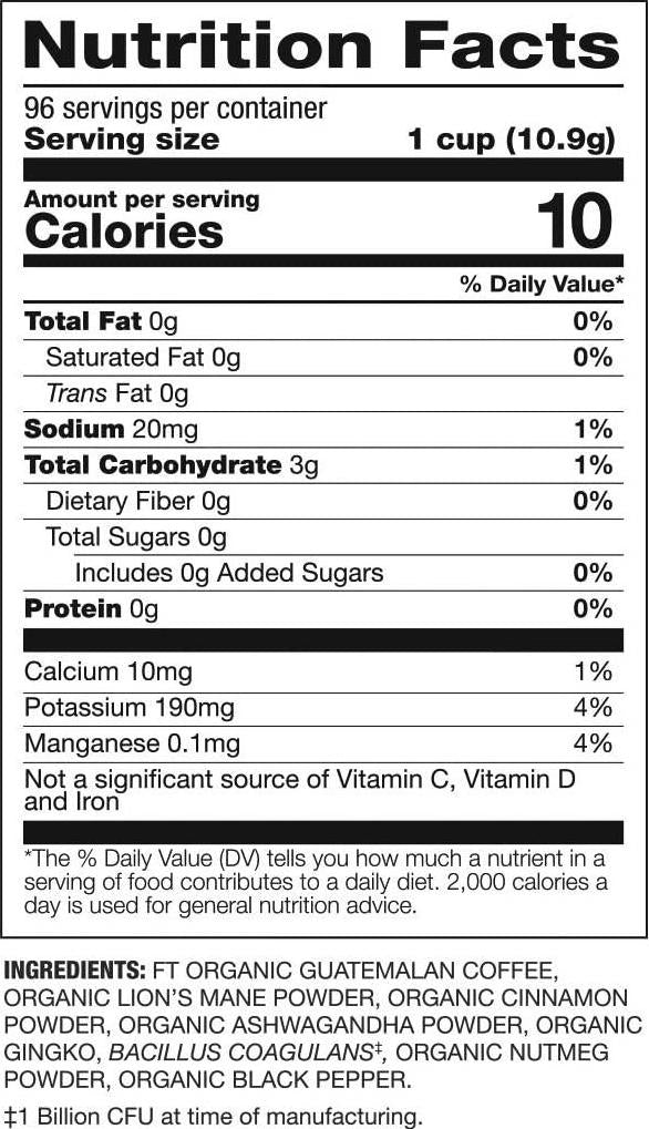 BareOrganics Focus Coffee Single Serve 96ct Bulk Pack (15951)