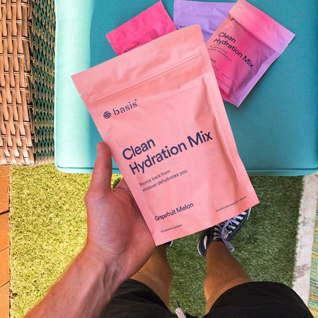 Basis Electrolyte Powder Mix, Keto-Friendly Hydration, Low Sugar for Dehydration Recovery - 3 Variety Flavors / 3 Pouches (45 Sticks)