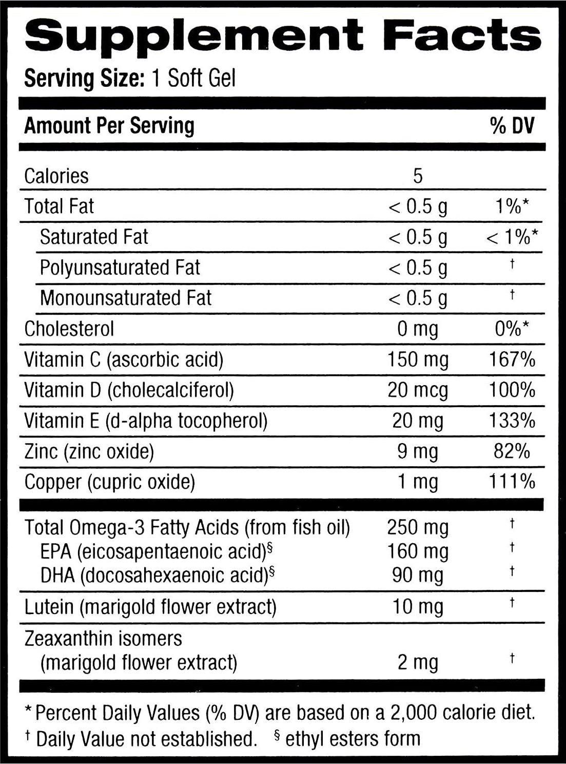 Bausch + Lomb Ocuvite Eye Performance Formula Soft Gels, 30 Count