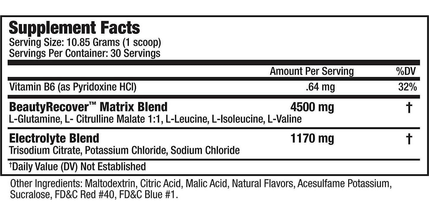 BeautyFit BeautyRecover, BCCA Refuel for Women, Kiwi Strawberry, 314 Grams (30 Servings)