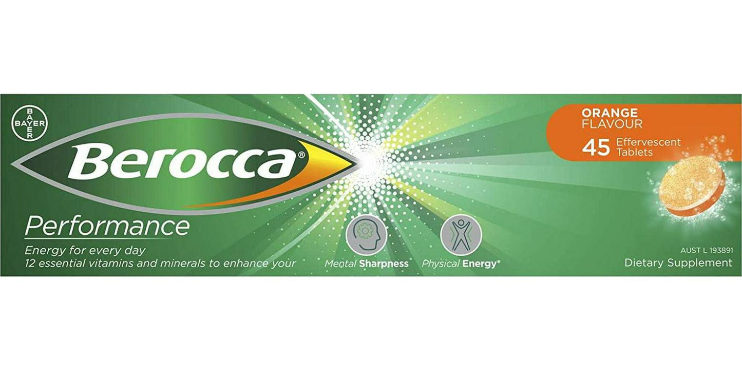 Berocca Orange Effervescent Tablets 45-Count