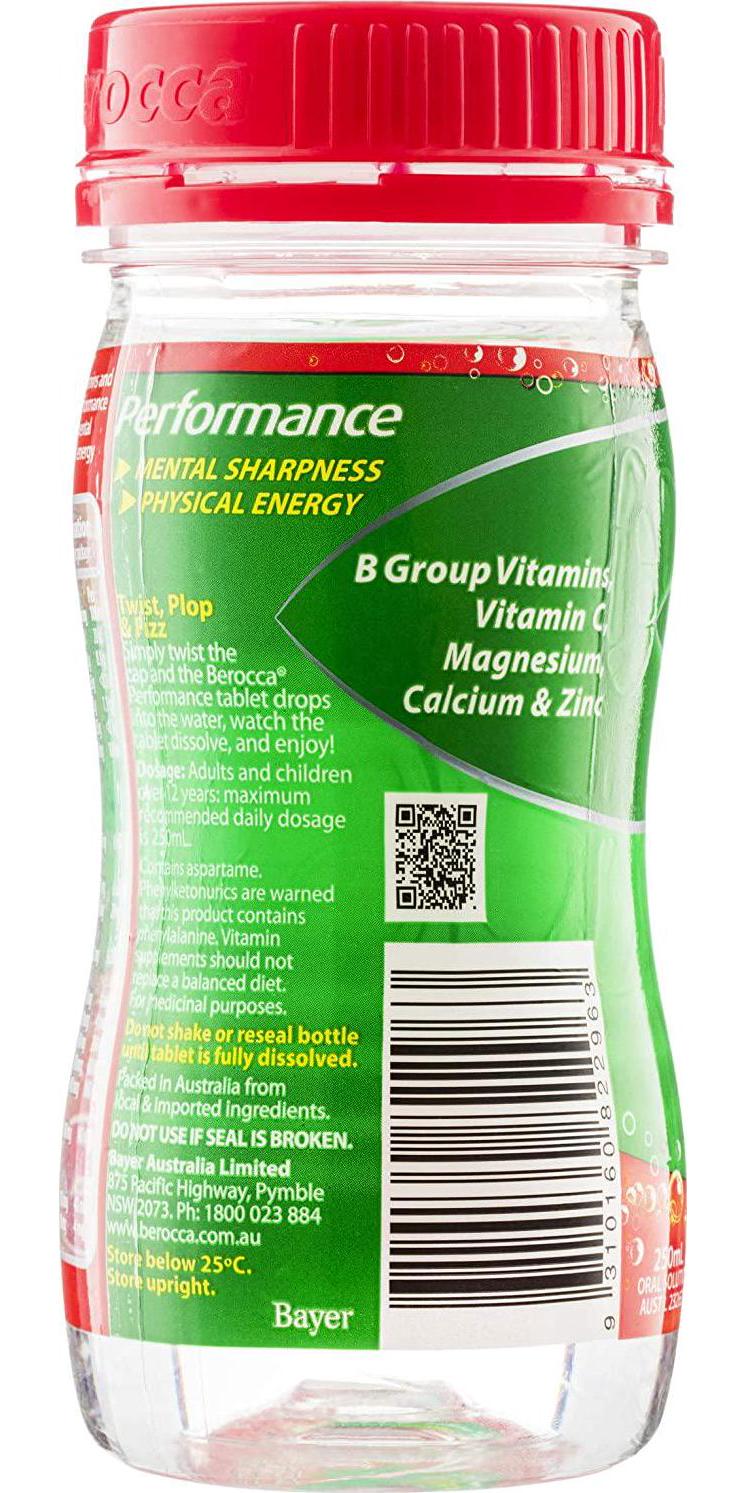Berocca Twist N Go Energy Vitamin Drink, Original Berry, 250 ml