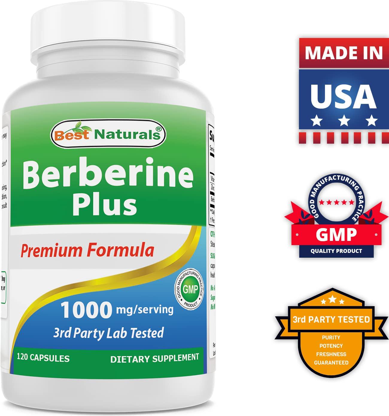 Best Naturals Berberine Plus 1000 mg/Serving 120 Capsules (120 Count (Pack of 2))