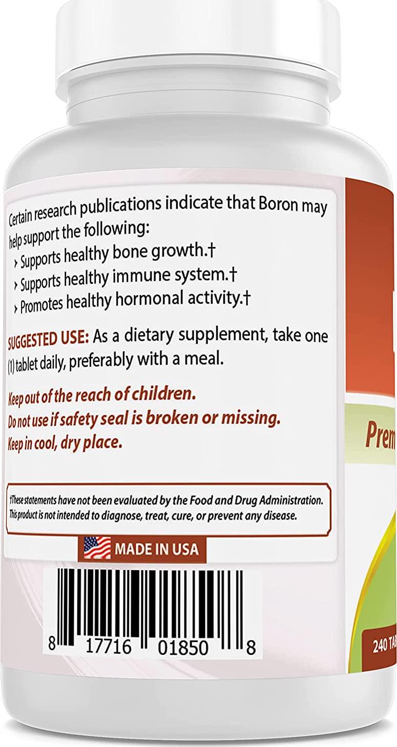 Best Naturals Boron Supplements 5 mg 240 Tablets (240 Count (Pack of 1))