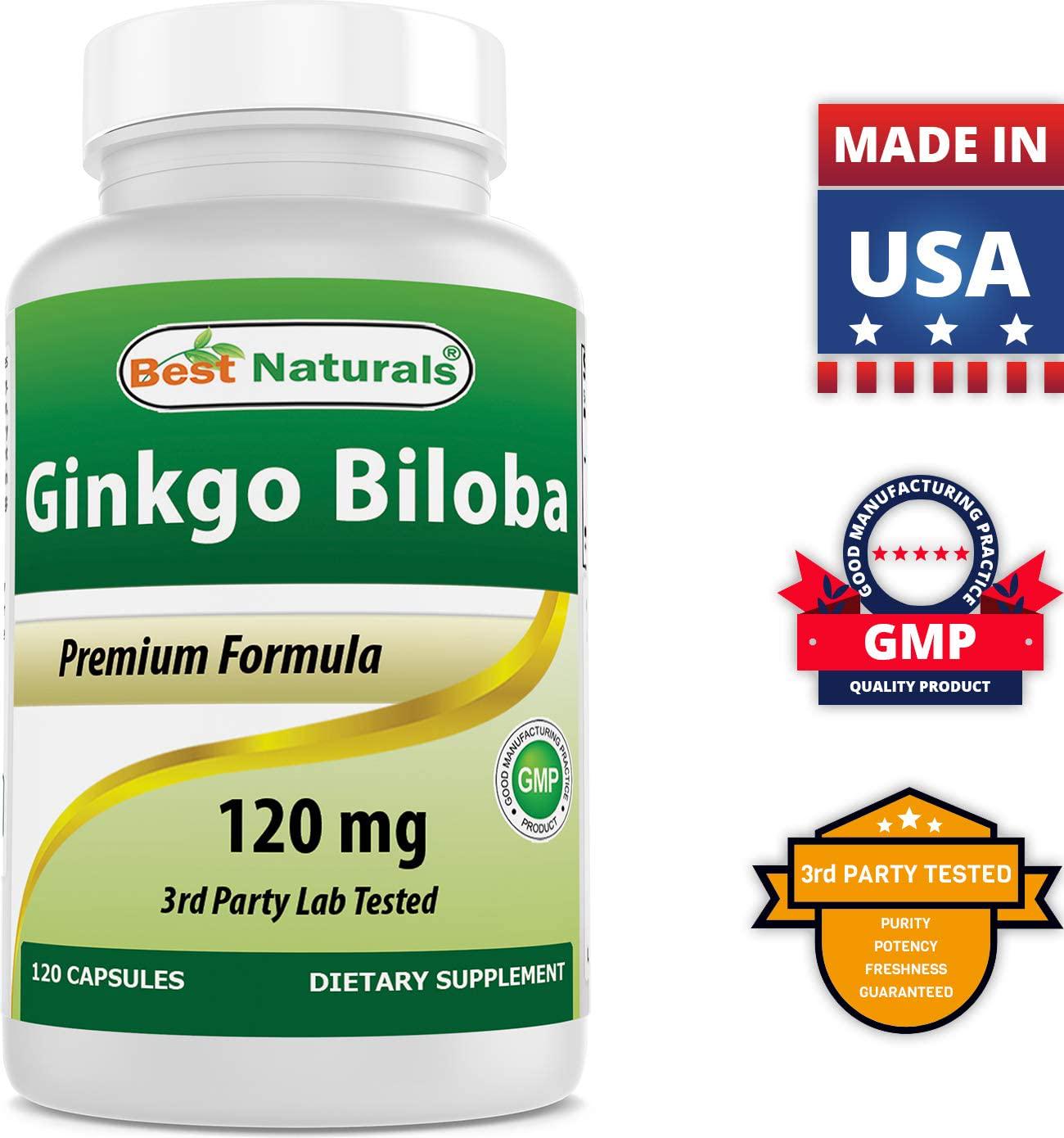Best Naturals Ginkgo Biloba 120 mg 120 Count (Pack of 1) BNR01246