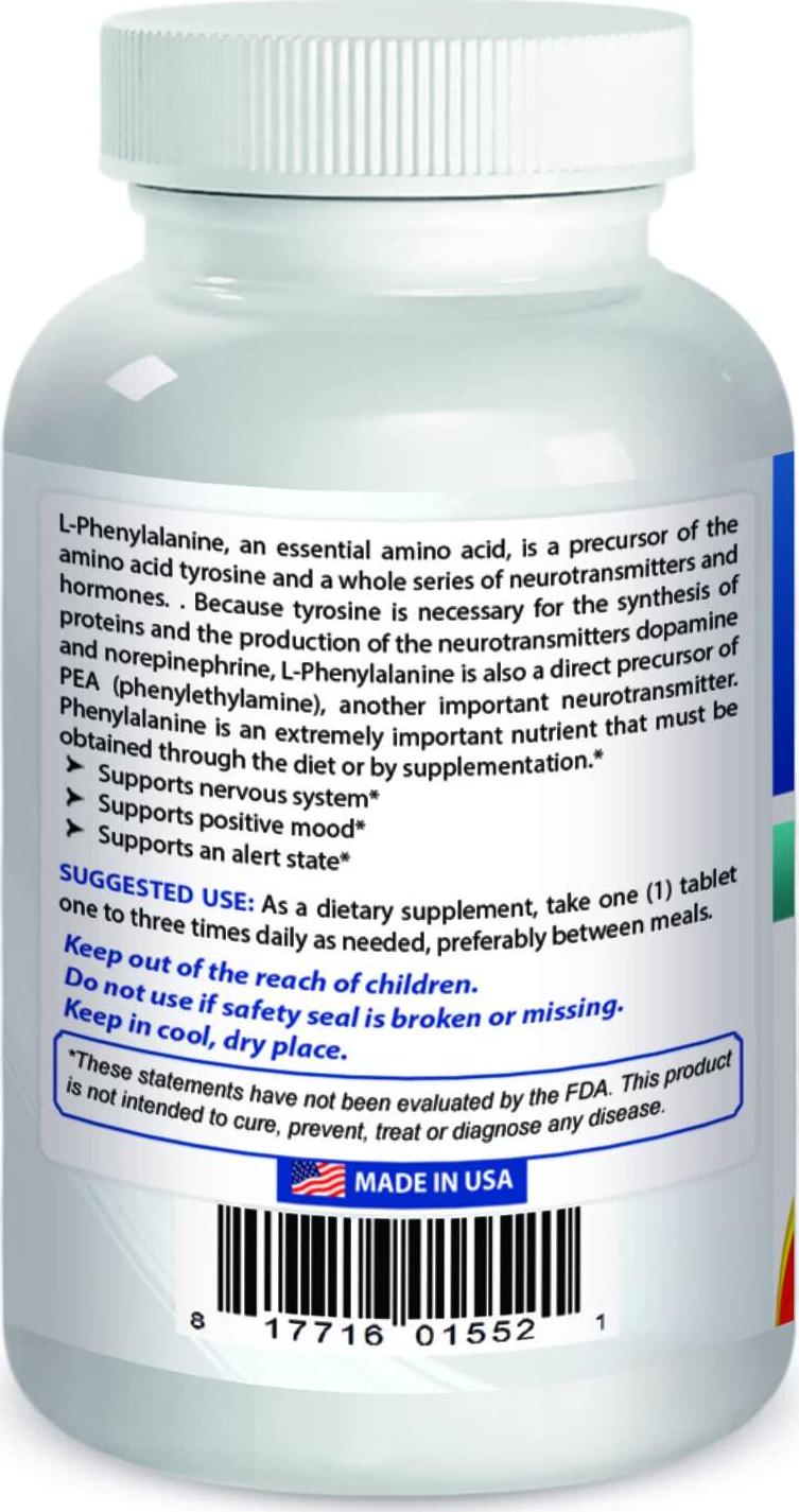Best Naturals L-Phenylalanine 500 mg 90 Tablets