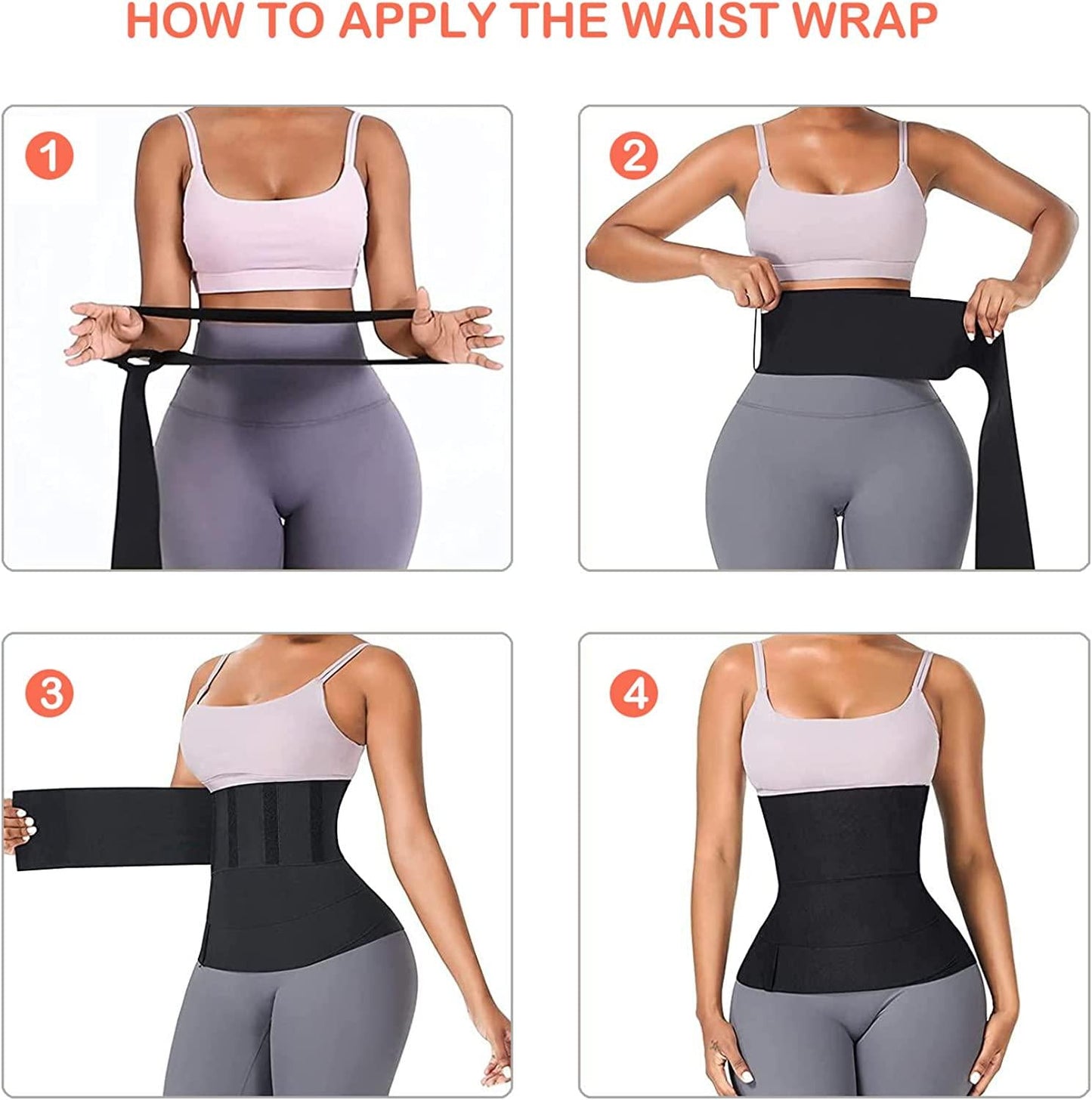 Bestash Snatch Me Up Bandage Wrap Waist Trainer for Women Plus Size, Waist Wraps for Stomach for Weight Loss, Stomach Wraps