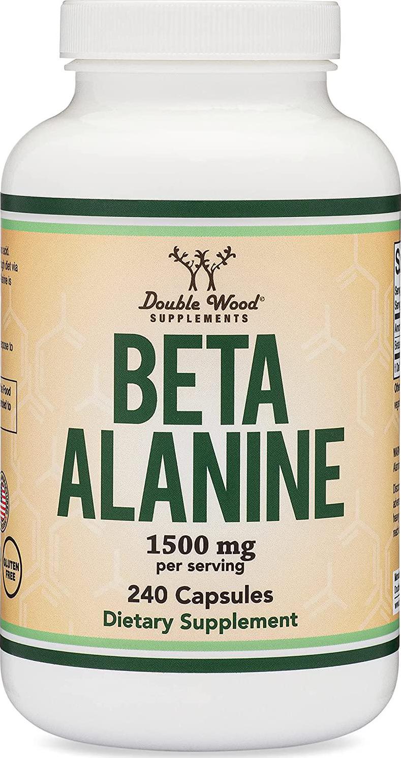 Beta Alanine Capsules Bulk (1.5 Gram Servings, 240 Capsules) for Muscle Fatigue and Endurance (Manufactured and Tested in The USA) by Double Wood Supplements