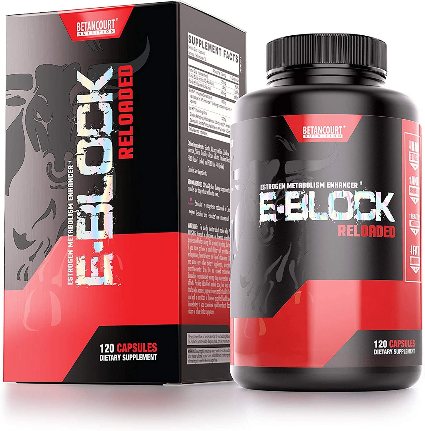 Betancourt Nutrition E-Block Reloaded | 300mg of DIM | Naturally Assist with Anti-aromatase Activity | 120 Capsules