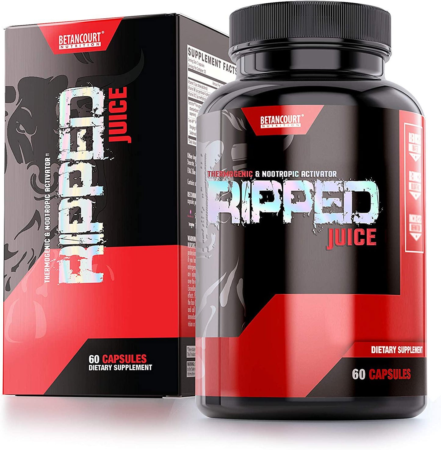 Betancourt Nutrition Ripped Juice EX2 Advanced Thermogenic Supplement (DMAA FREE), Boost Energy, Ultimate Fat Burning, Capsule, 60 ct.