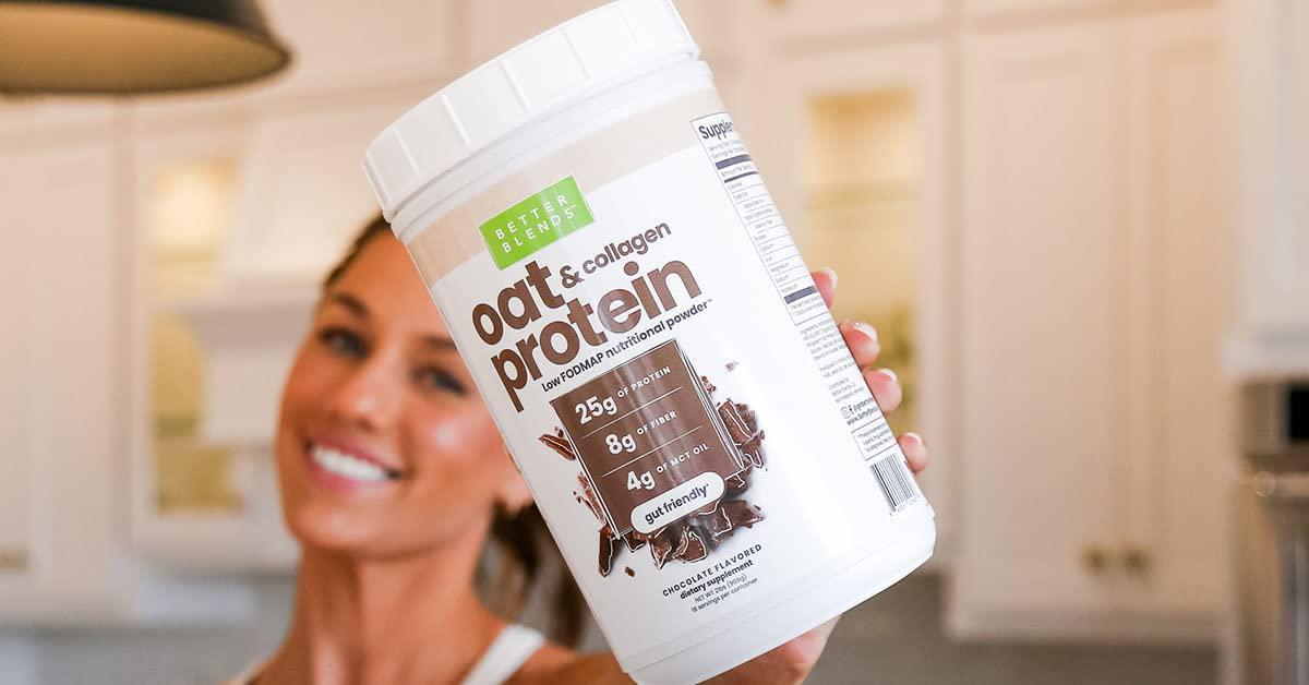 Better Blends Oat and Collagen Low FODMAP Nutritional Protein Powder, Chocolate, 2 Pounds