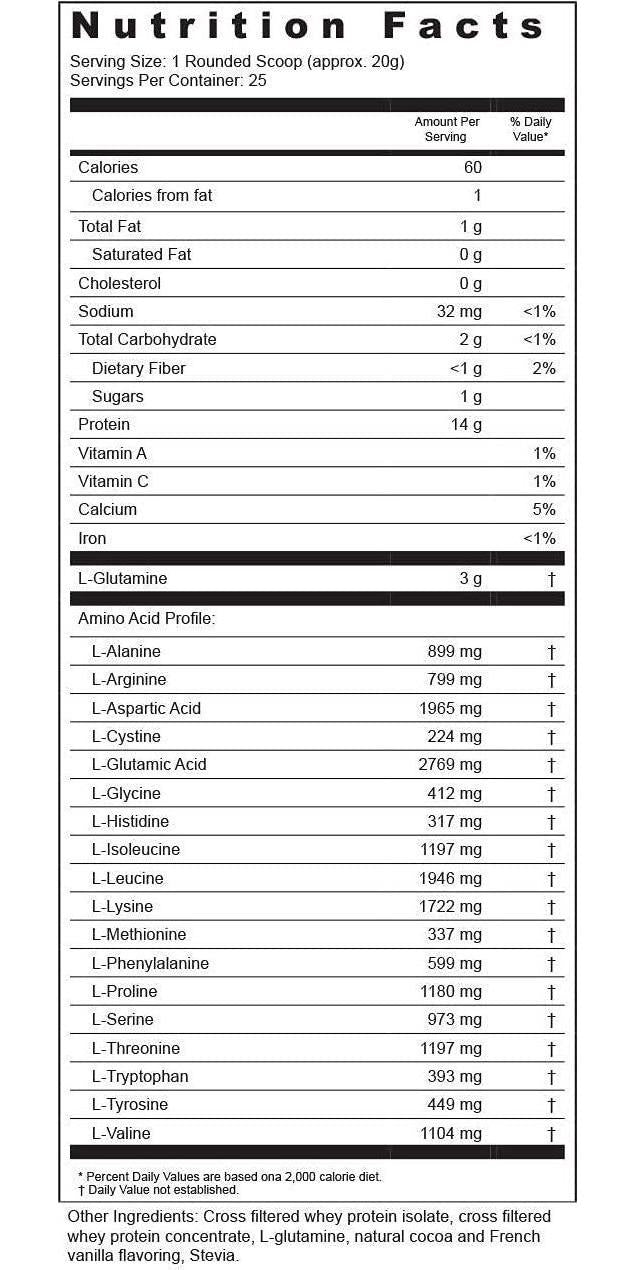 BioActive Nutrients - Grass Fed Whey Protein, Creamy French Vanilla Milkshake, Undenatured, Non-GMO, Soy and Gluten Free, 14g of Protein, Amino Acids, Glutamine, Keto Friendly, 25 Servings