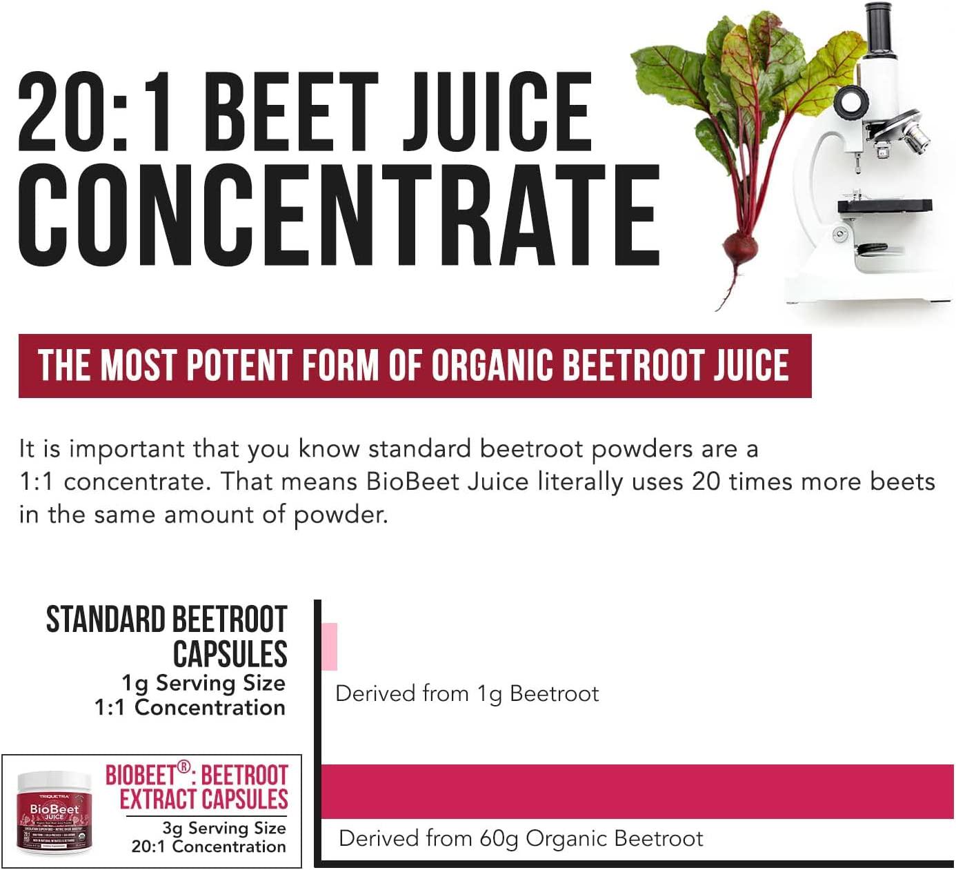 BioBeet Beet Juice (Black Cherry Flavor) Max Strength, 20x High Concentration Than Beet Root Powder Organic, Cold-Pressed, USA Grown, Raw Form Nitric Oxide, Circulation Support (50 Servings)