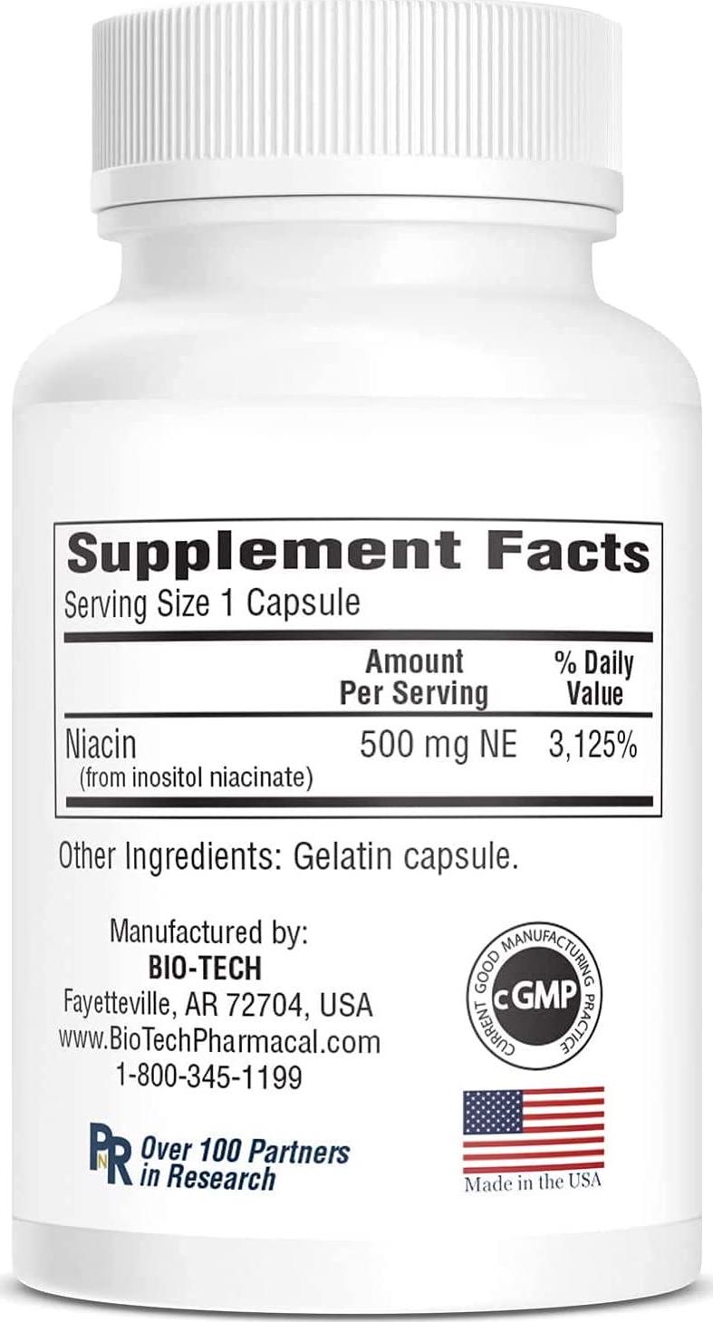 BioTech Pharmacal - B3-500 (Inositol Niacinate) - 100 Count
