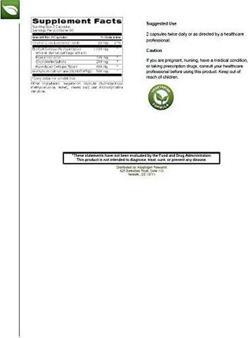 Bio-Flex with Chondroitin Sulfate, Hyaluronic Acid, MSM as OptiMSM, BioCell Collagen, Collagen Type II | Joint Health Bioavailable Complex | 120 Vegetarian Capsules |Adaptogen Research