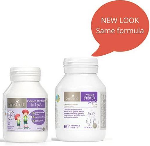 Bio Island Lysine Step Up for Youth 60 Chewable Tablets (Australia Import)