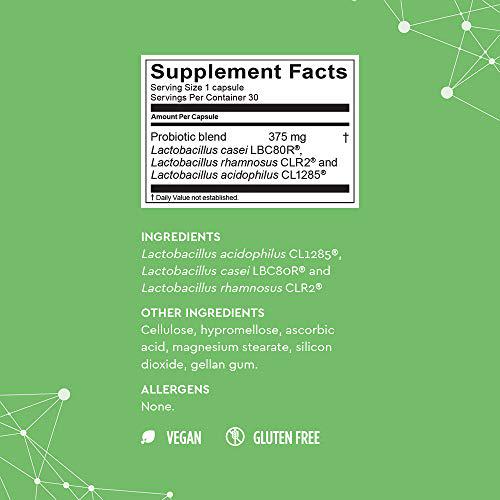 Bio-K+ Probiotic Supplement Capsule for Women and Men. 30 Billion Bacteria at Expiry Date. Delayed Release Capsule, Vegan and Gluten Free. 30 Capsules/Box.