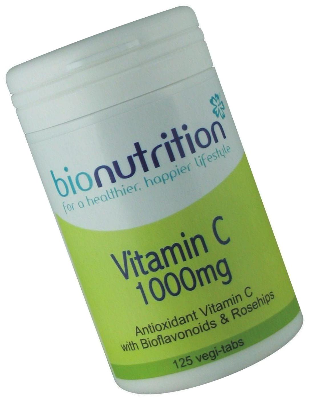 Bio Nutrition Vitamin C 1000mg - Antioxidant Vitamin C with Bioflavonoids - 125 vegi-tabs