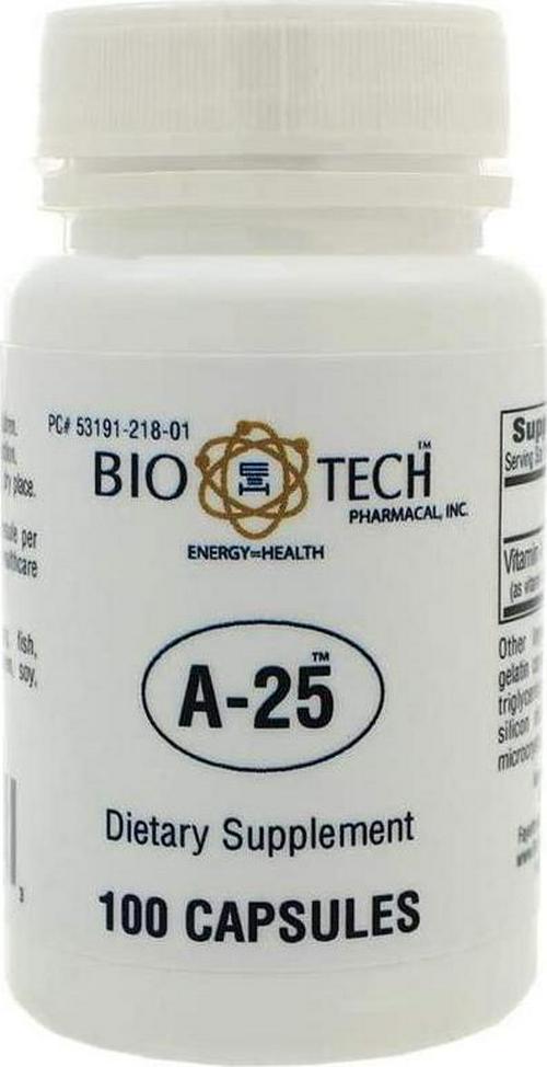 Bio-Tech Pharmacal A-25 Vitamin A 25,000 IU - 100 capsules
