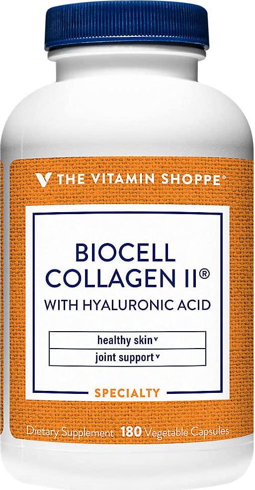 Biocell Collagen II with Hyaluronic Acid 1000mg, Supports Skin and Joint Health, Promotes Joint Comfort and Stimulates Cartilage Producing Cells (180 Vegetable Capsules) by The Vitamin Shoppe