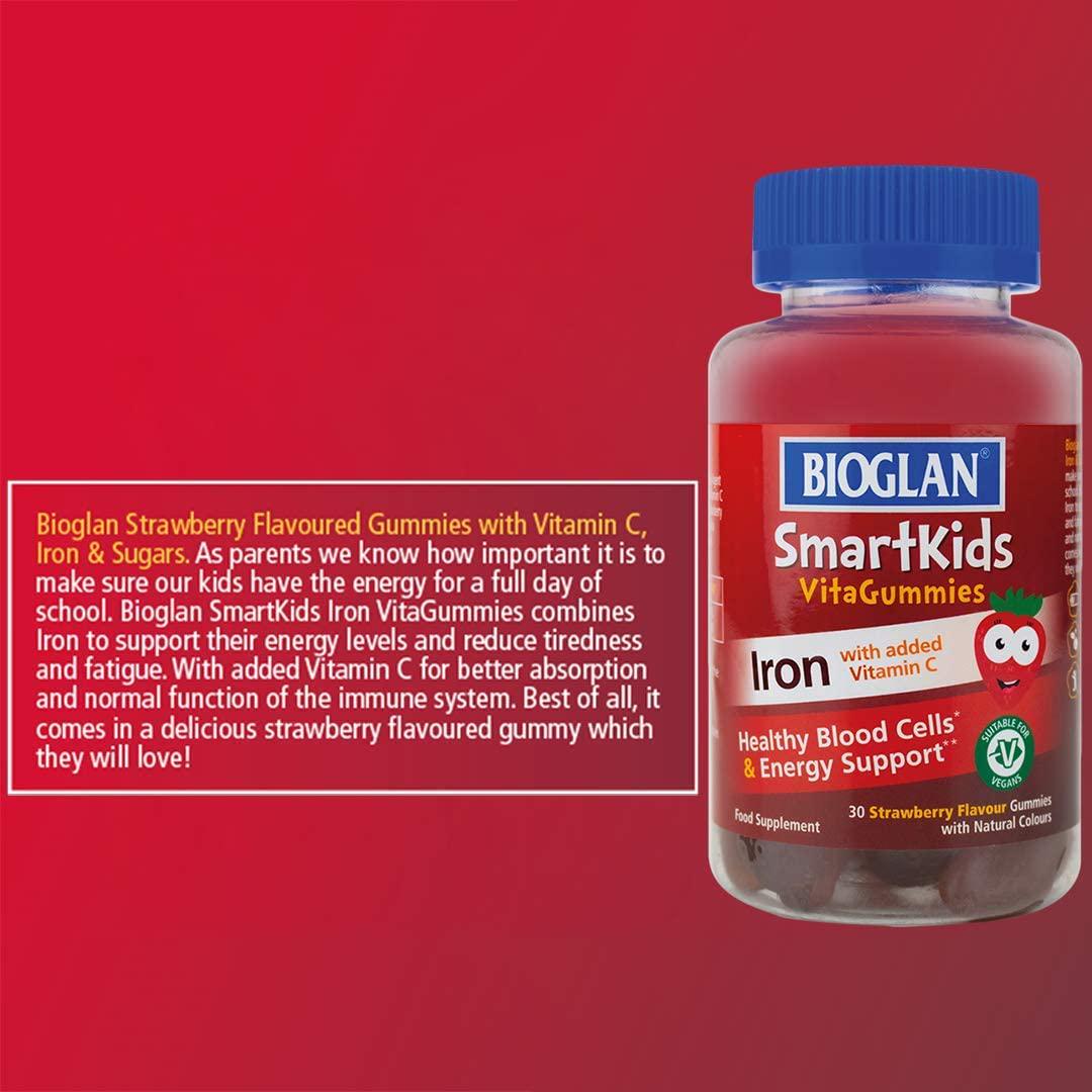 Bioglan SmartKids Iron | Vitamin C | Energy Support | 30 Gummies