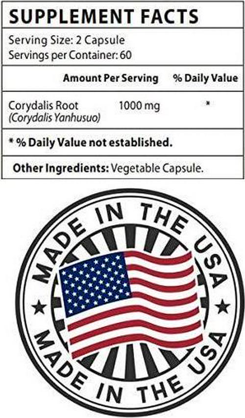 Biotech Nutritions Pure Corydalis Dietary Supplement 10:1 Extract 1000 mg 120 Count