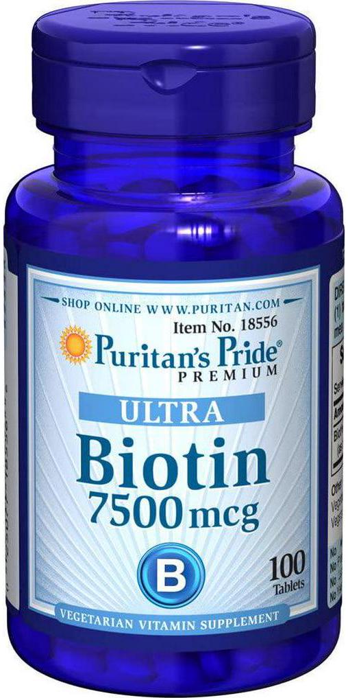 Biotin 7500 mcg, healthy hair support, 100 Count by Puritan's Pride