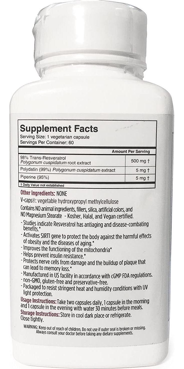 Biotivia - Bio Enhanced Transmax Resveratrol, 500 mg, 60 veggie capsules