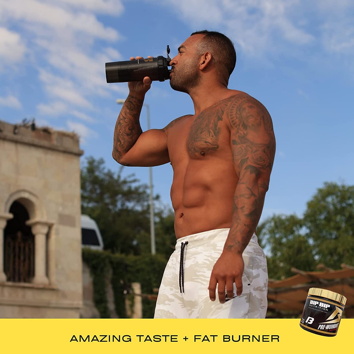 Bip Bip Nutrition Pre Workout Powder, NO CRASH! Fruit Punch 30 Servings, 300mg Caffeine, Beta Alanine, L-Citrulline, Increased Endurance and Focus, Energy Boost, Vegan, Keto Friendly