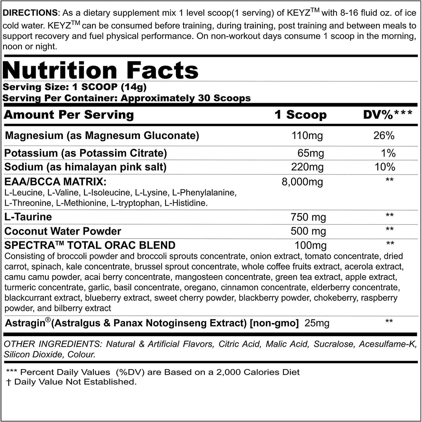 Black Magic Keyz Amino Acid Matrix Powder - Muscle Recovery and Endurance - EAA's, BCAA's, and Taurine - Keto, No Sugar, Caffeine Free - Mojito Razz - 14.81 oz