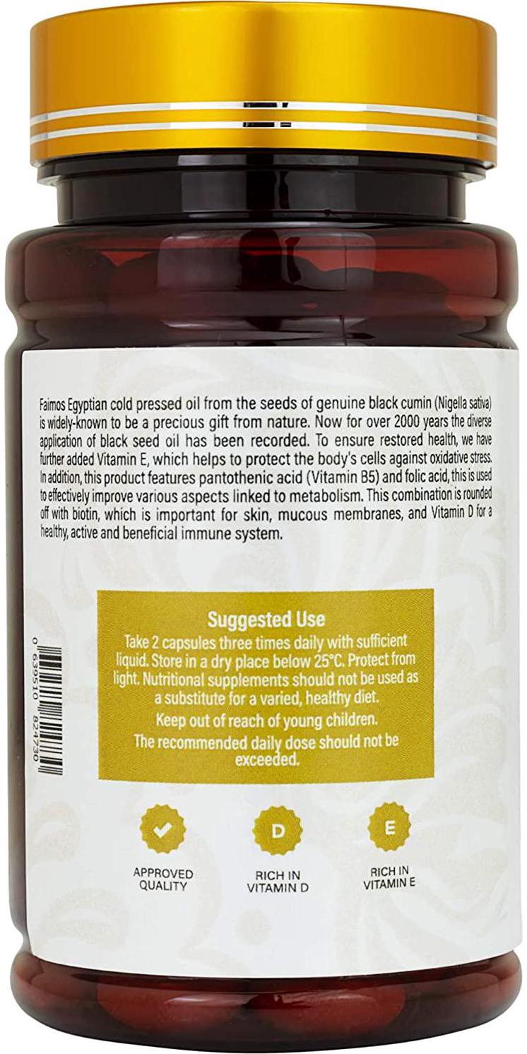 Black Seed Oil Capsules Cold Pressed 500mg x 120 Capsules