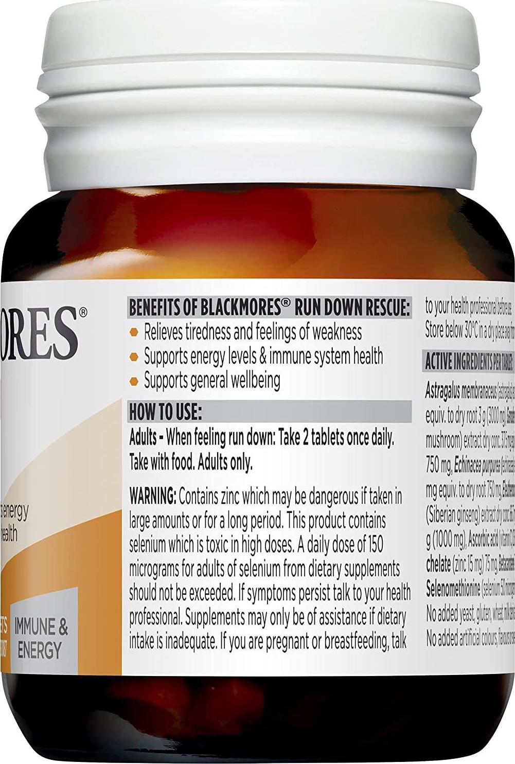 Blackmores Blackmores Run Down Rescue (30), 30 tablets 30 count