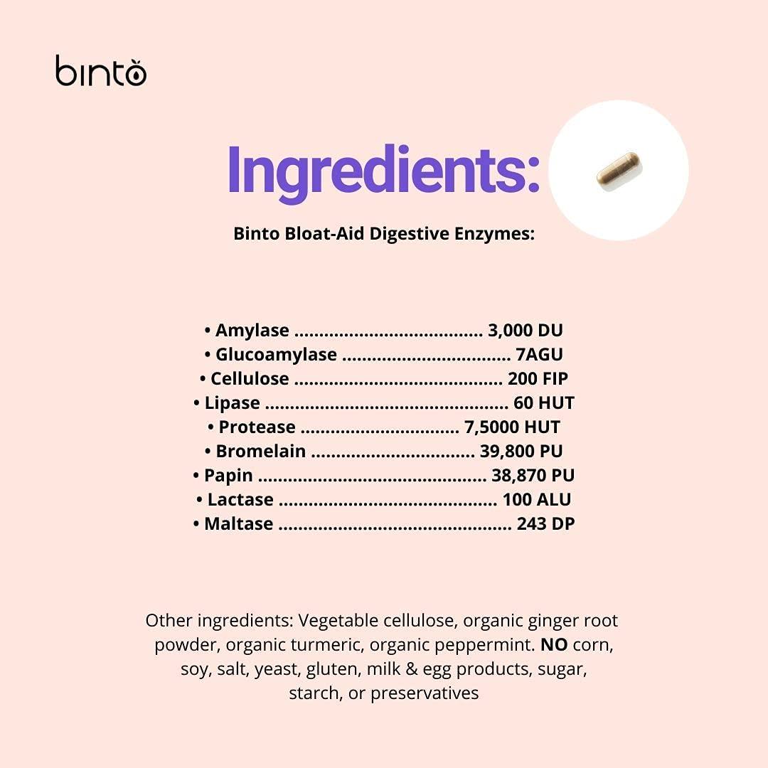 Bloat-aid | Digestive enzymes | Plant-Based Digestive Enzyme Supplements to Support Health Digestion and Cut Down on Bloat | Preservative-Free, Gluten-Free, Non-GMO