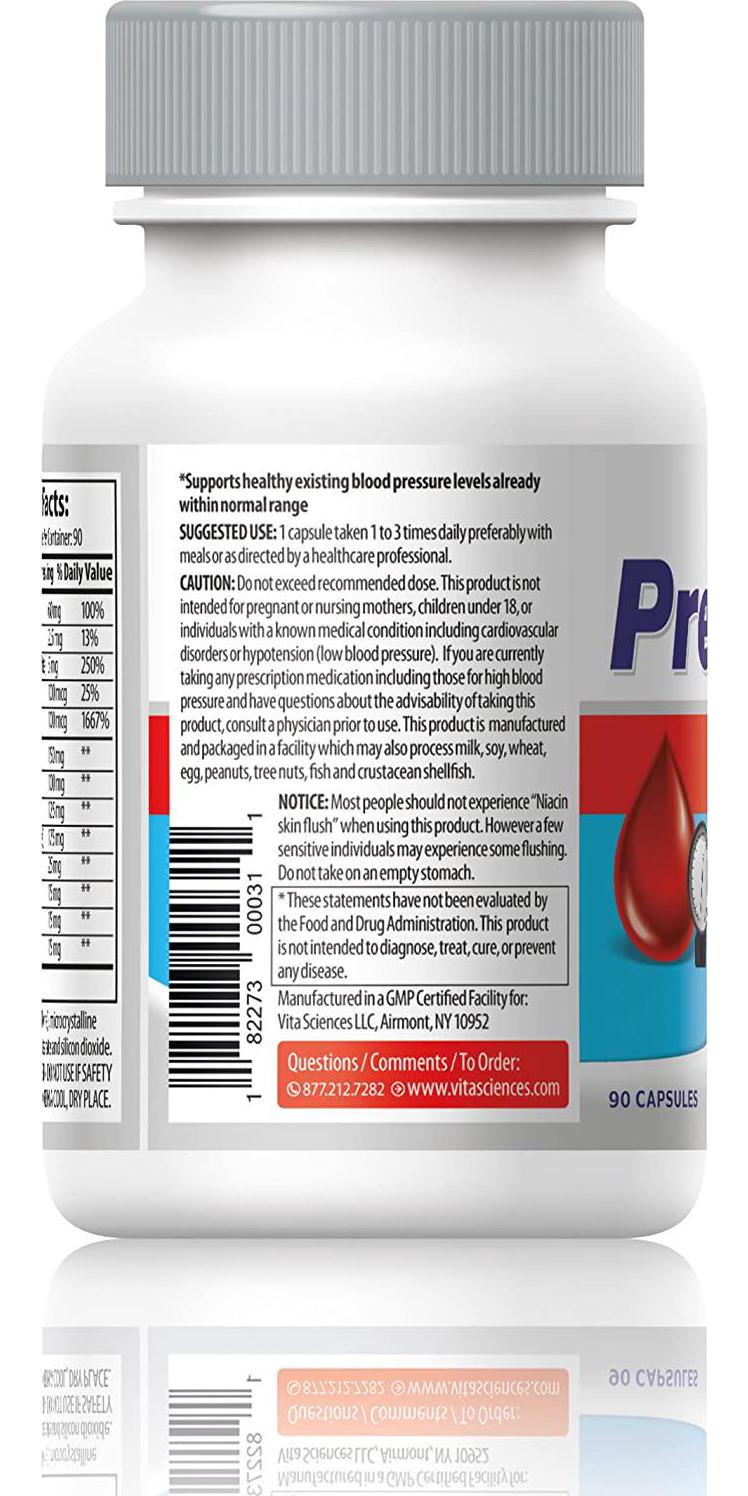 Blood Pressure Support Formula - Naturally Promote Healthy Blood Pressure with Hawthorn Berry, Niacin, Garlic Extract for Healthier Heart, Brain, and Blood Pressure