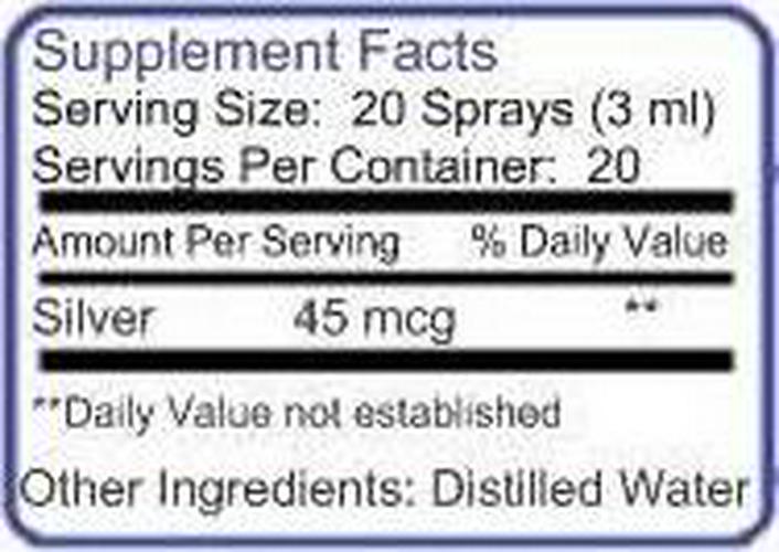 Blue Ridge Silver 15 ppm, 2 oz. Colloidal Silver Vertical Spray