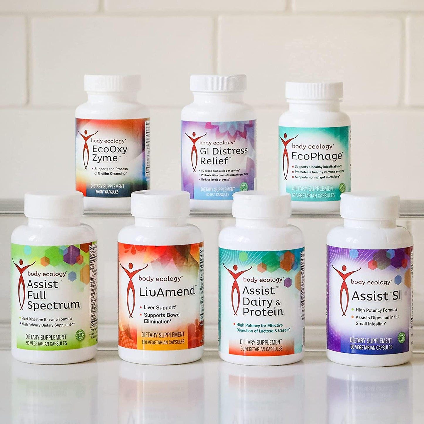 Body Ecology EcoOxyZyme | Multi-Enzyme Digestive Supplement | Supports Immune System and Gut Health | Helps Disrupt Biofilm Buildup | 60 Capsules