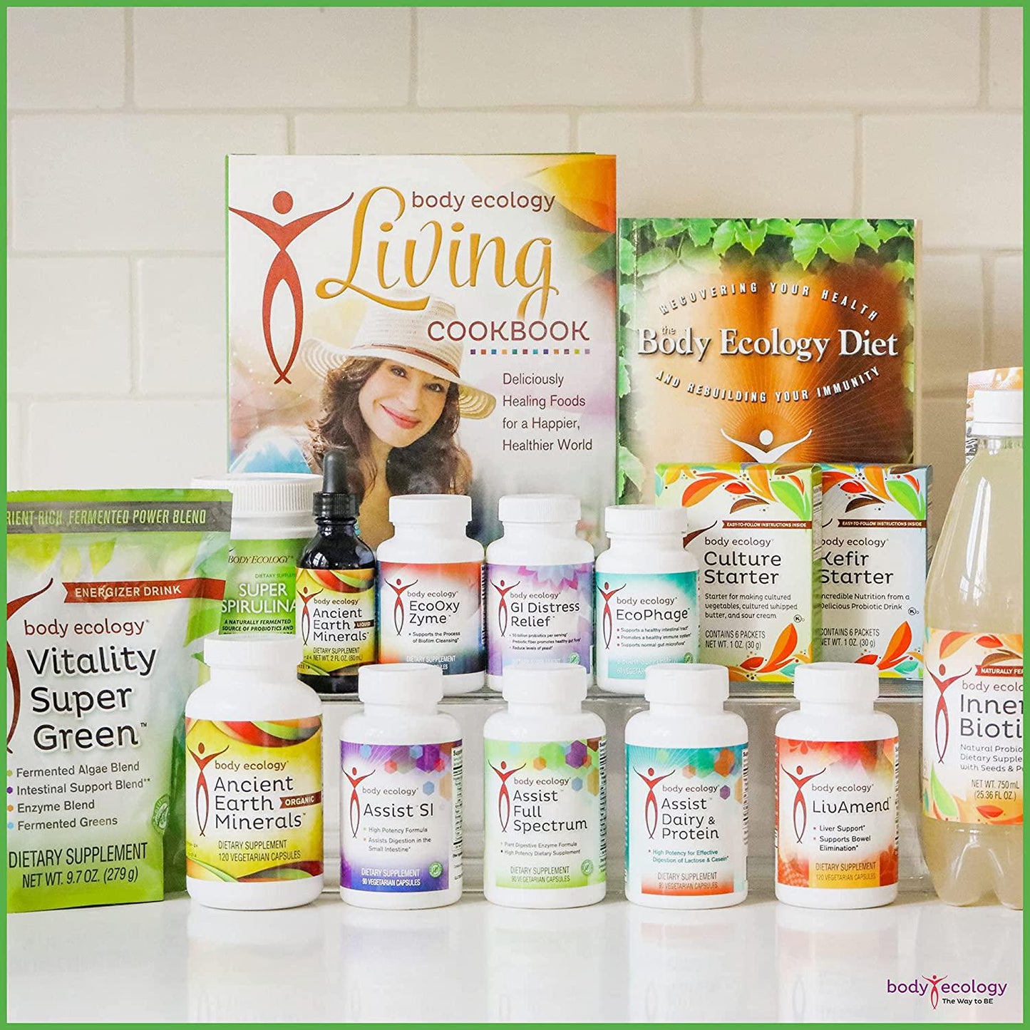 Body Ecology Vitality SuperGreen | Non-GMO Organic Superfood Powder with Spirulina, Alfalfa, Chorella, and More | Boosts Energy, Immunity and Health | 30 Servings