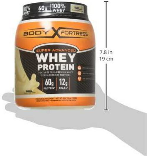 Body Fortress Super Advanced Whey Protein Powder, Vanilla Flavored, Gluten Free, 2 Lb