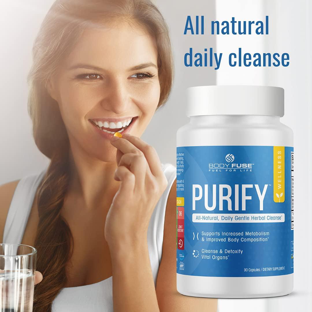 Body Fuse Purify | All Natural Daily Herbal Cleanse | Internal Organ and GI Detox | Water Cut | 30 SERVINGS