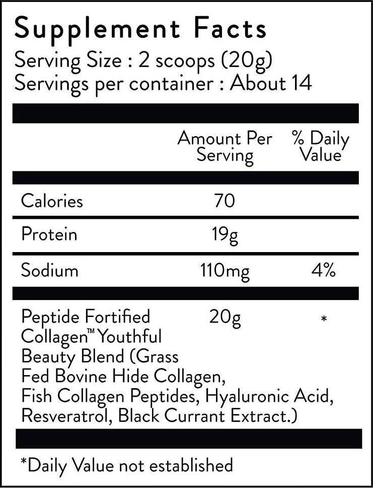 Body Kitchen - Youthful Beauty, Collagen Peptides Powder for Beautiful Hair Skin Nails, Resveratrol and Hyaluronic Acid for Anti-Aging and Antioxidant Support, Grass Fed, 2 Pack