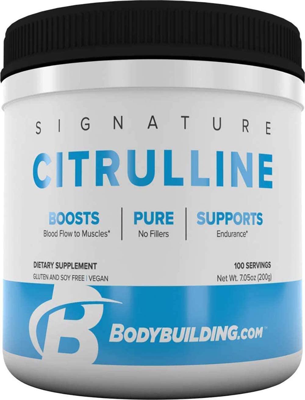 Bodybuilding Signature Citrulline Powder | L-Citrulline Supplement | Energy Blood Muscle Booster | Gluten Free | 200 Grams