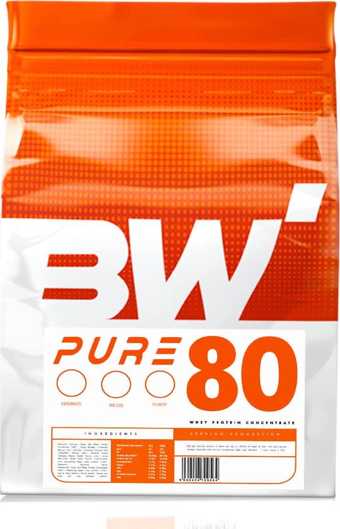 Bodybuilding Warehouse - Pure Whey Protein Concentrate 80 - Premium Grass Fed, Low Carb, Low Fat Supplement - 20g Protein Per Scoop (Double Chocolate, 4kg)