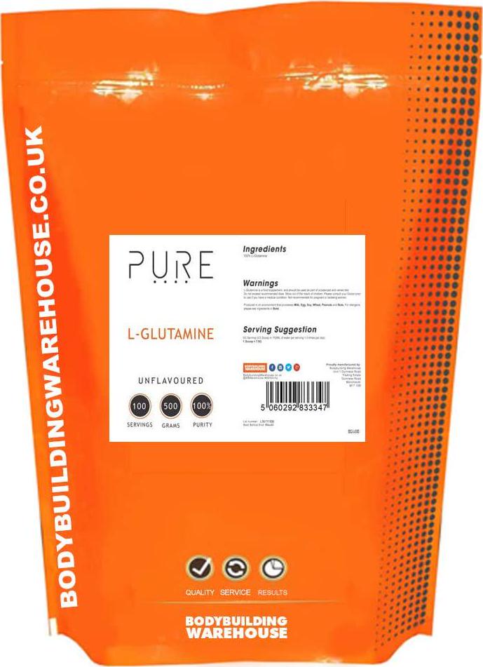 Bodybuilding Warehouse Pure L-Glutamine Powder Unflavoured 500 g