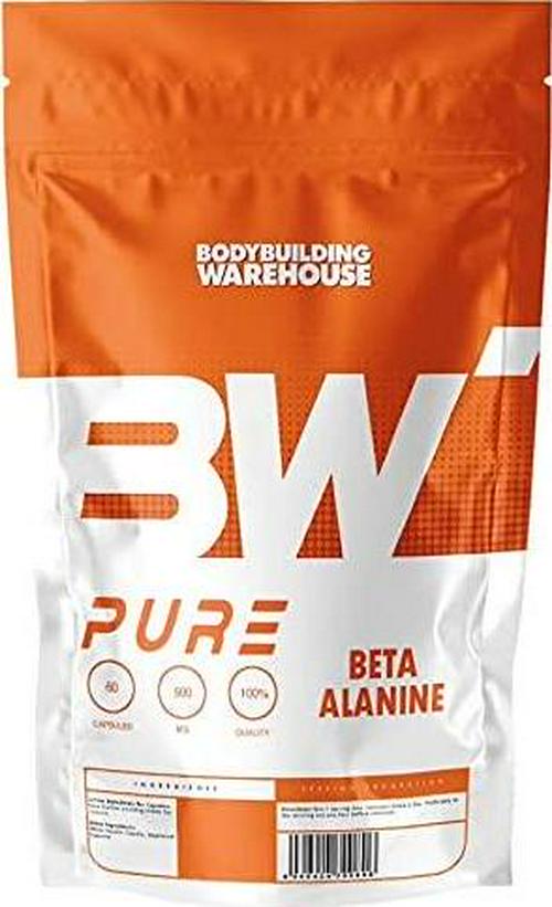 Bodybuilding Warehouse Pure Beta Alanine Supplement Capsules 500mg (60 Caps) - Helps Exercise Performance and Endurance