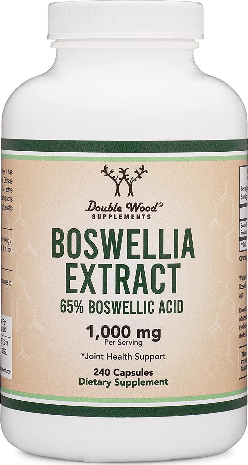Boswellia Serrata - 240 Capsules (Max Strength 1,000mg of 65% Boswellic Acid Extract) for Joint Support and Joint Health, Made and Tested in The USA, by Double Wood Supplements