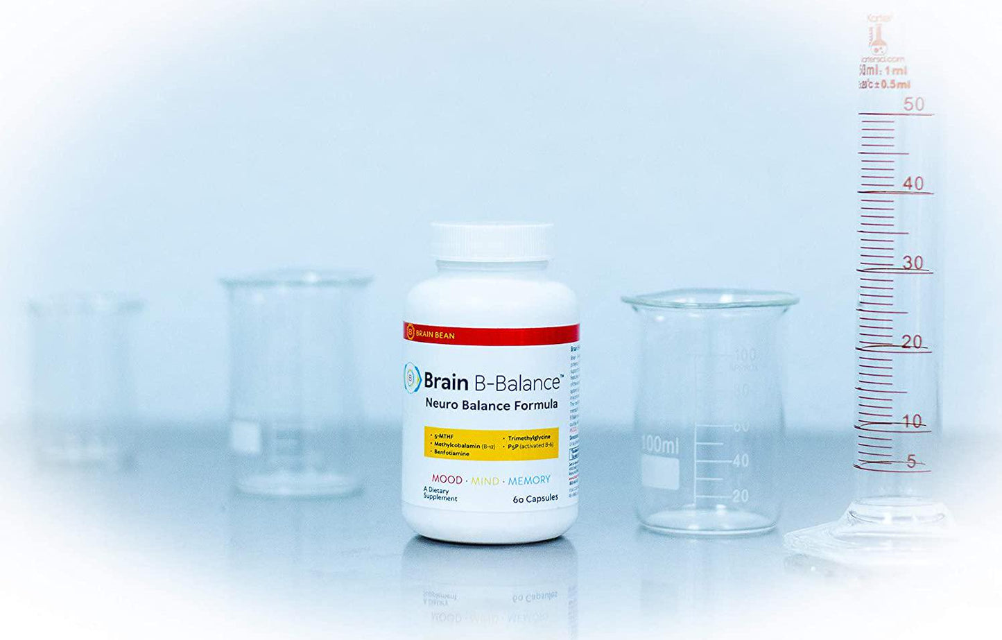 Brain B-Balance | Neuro Balance Formula | with 5-MTHF, B12, Benfotiamine, Trimethylglycine, and P5P | 60 Servings